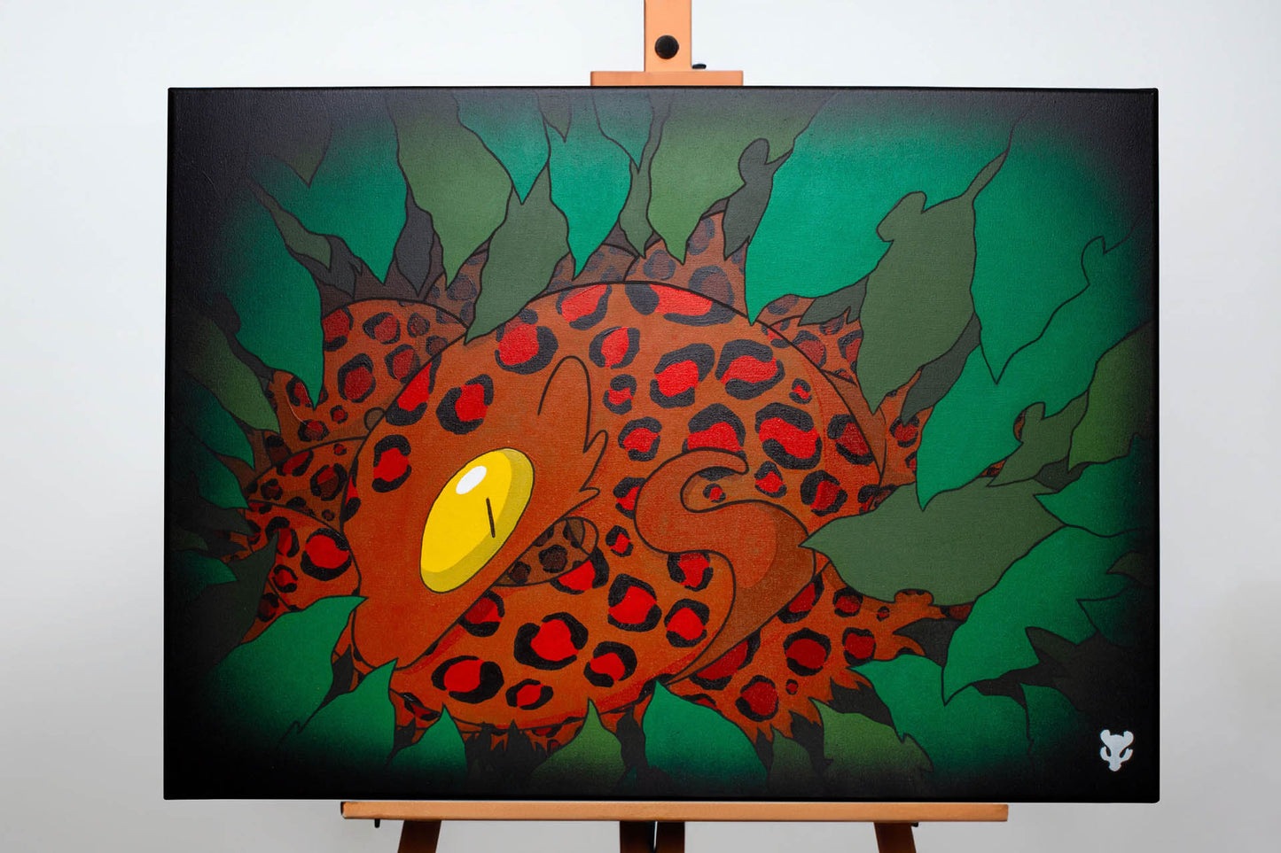 Christian Zeppieri's red lizard painting