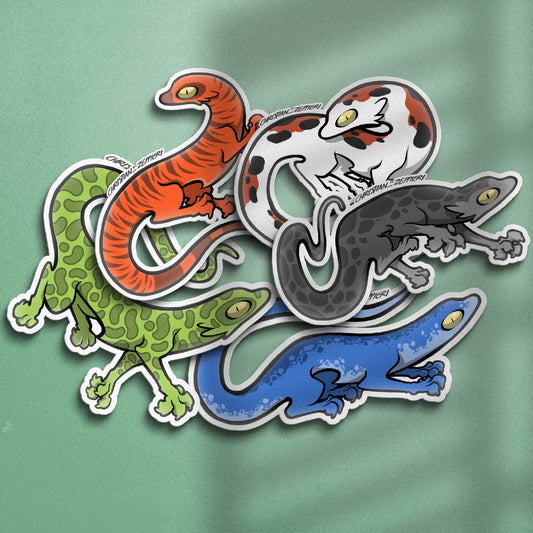 Christian Zeppieri's lizard stickers in several colours